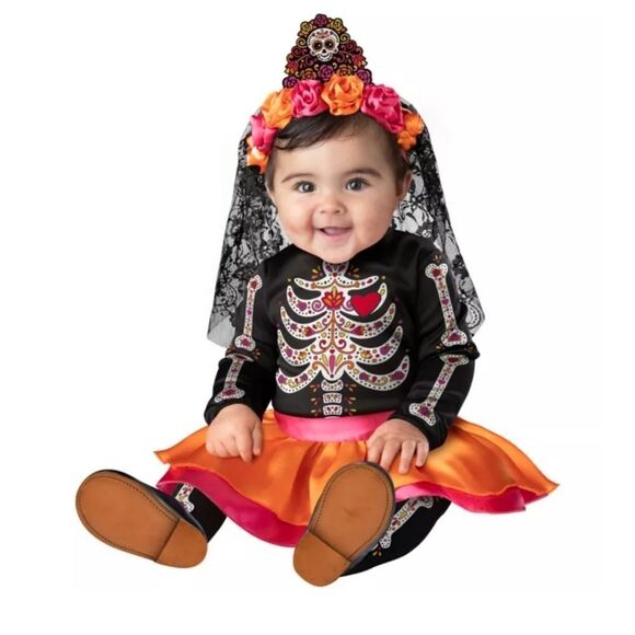 In Character Baby Sugar Skull Sweetie Costume Small 6-12 Months - Picture 1 of 8